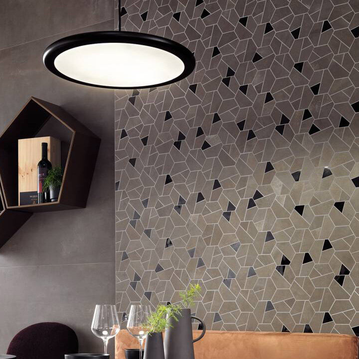 Bathroom Tiles BOOST Hexagon Smoke & Black