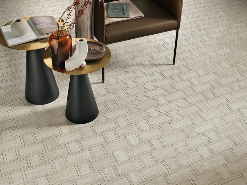 MarvelTravertine White Mosaico Basketweave 35x46.8