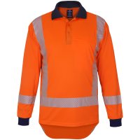 Mustang Wear Hi Vis TTMC-W23 Sport Weave Lightweight Stretch Long Sleeve Polo