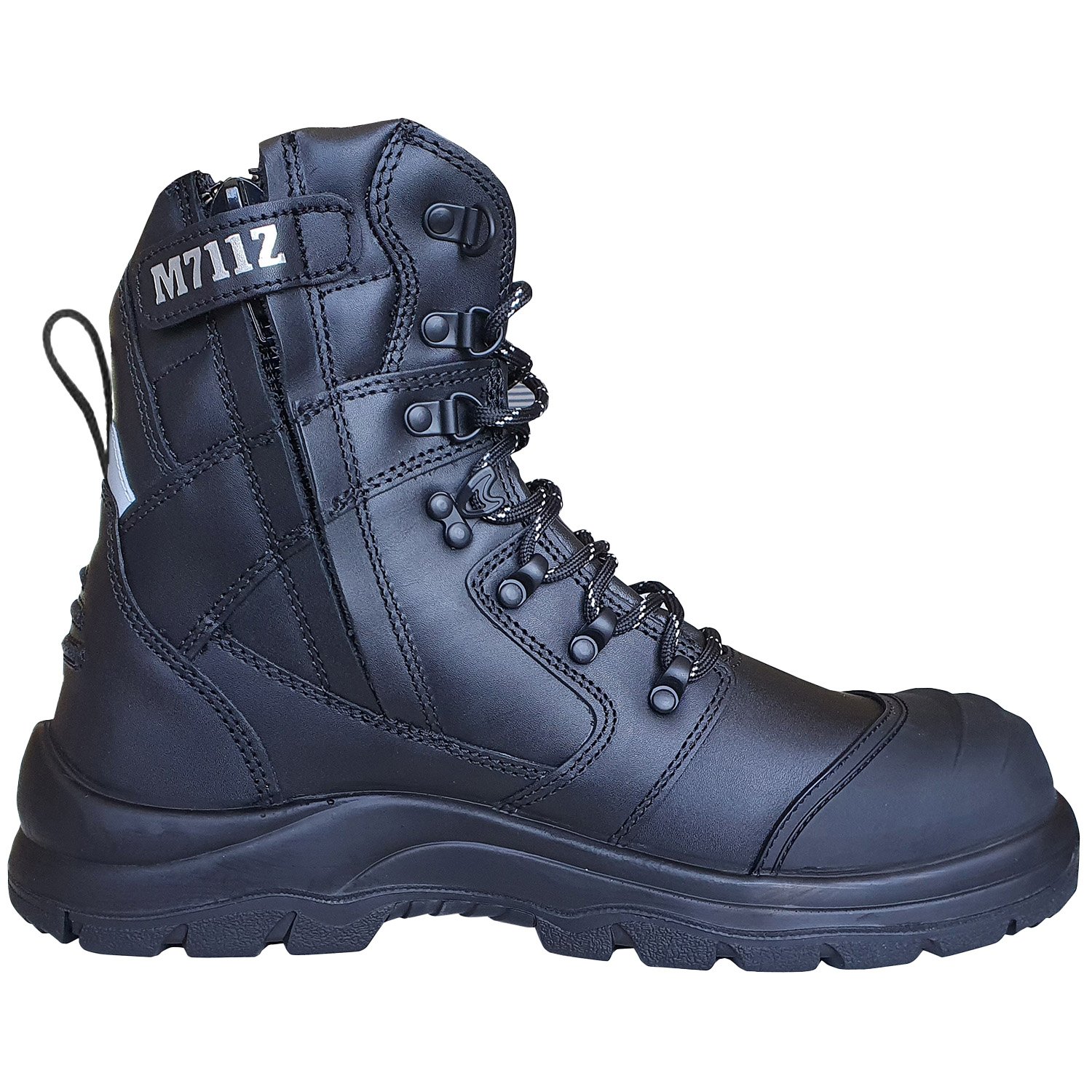 Mustang Wear 711Z Nitrile Sole 300°C Lace Up Zip Safety Boot with Scuff Cap