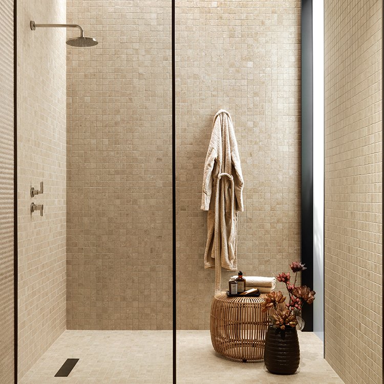 Bathroom Tiles Lims Ivory Tumbled Mosaic 30x30