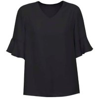 Aria Womens Fluted Sleeve Blouse