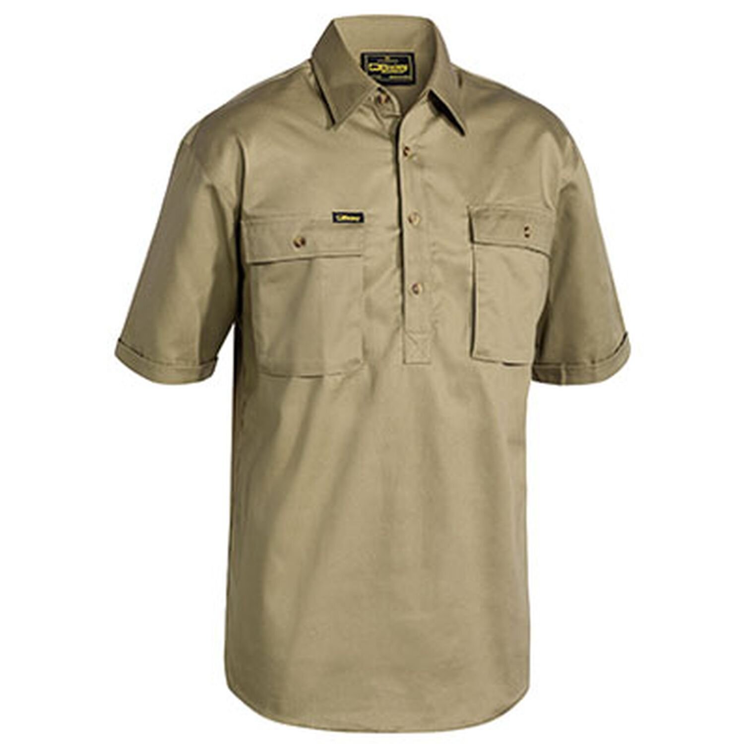 Bisley Cotton Drill Short Sleeve Closed Front Shirt 190gsm