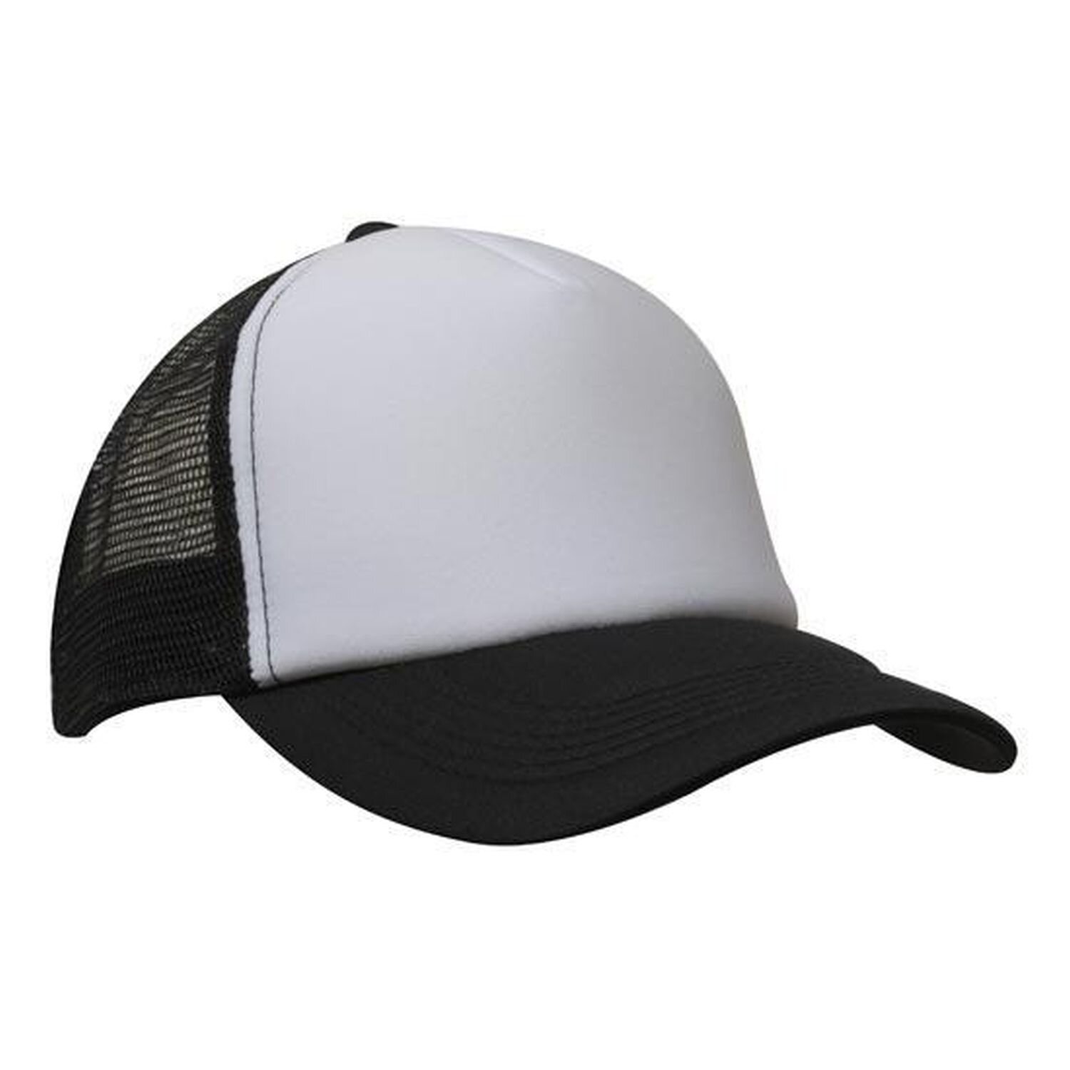 Truckers 5 Panel Curved Peak Mesh Cap Plastic Strap