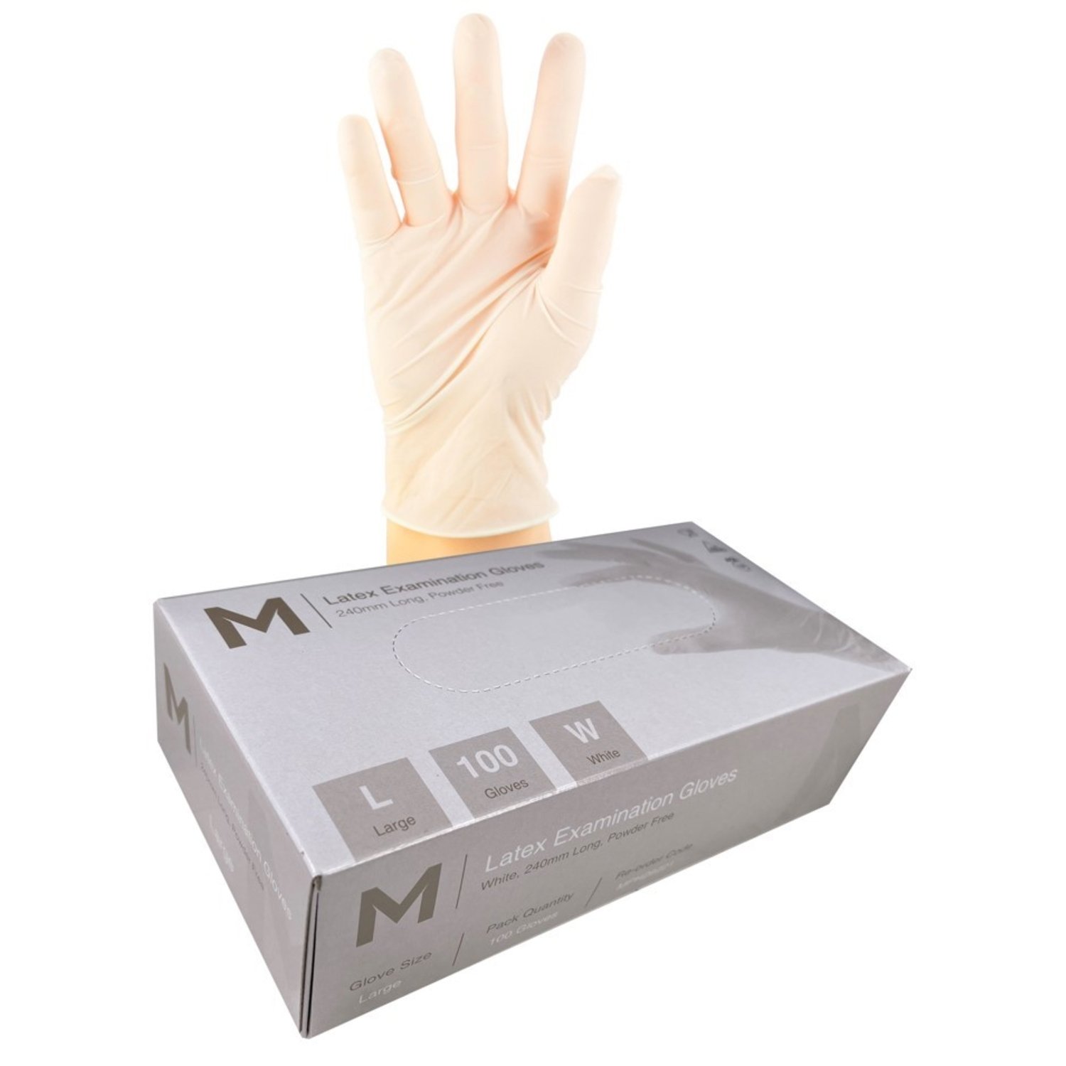 Latex Powder Free Gloves Box 100