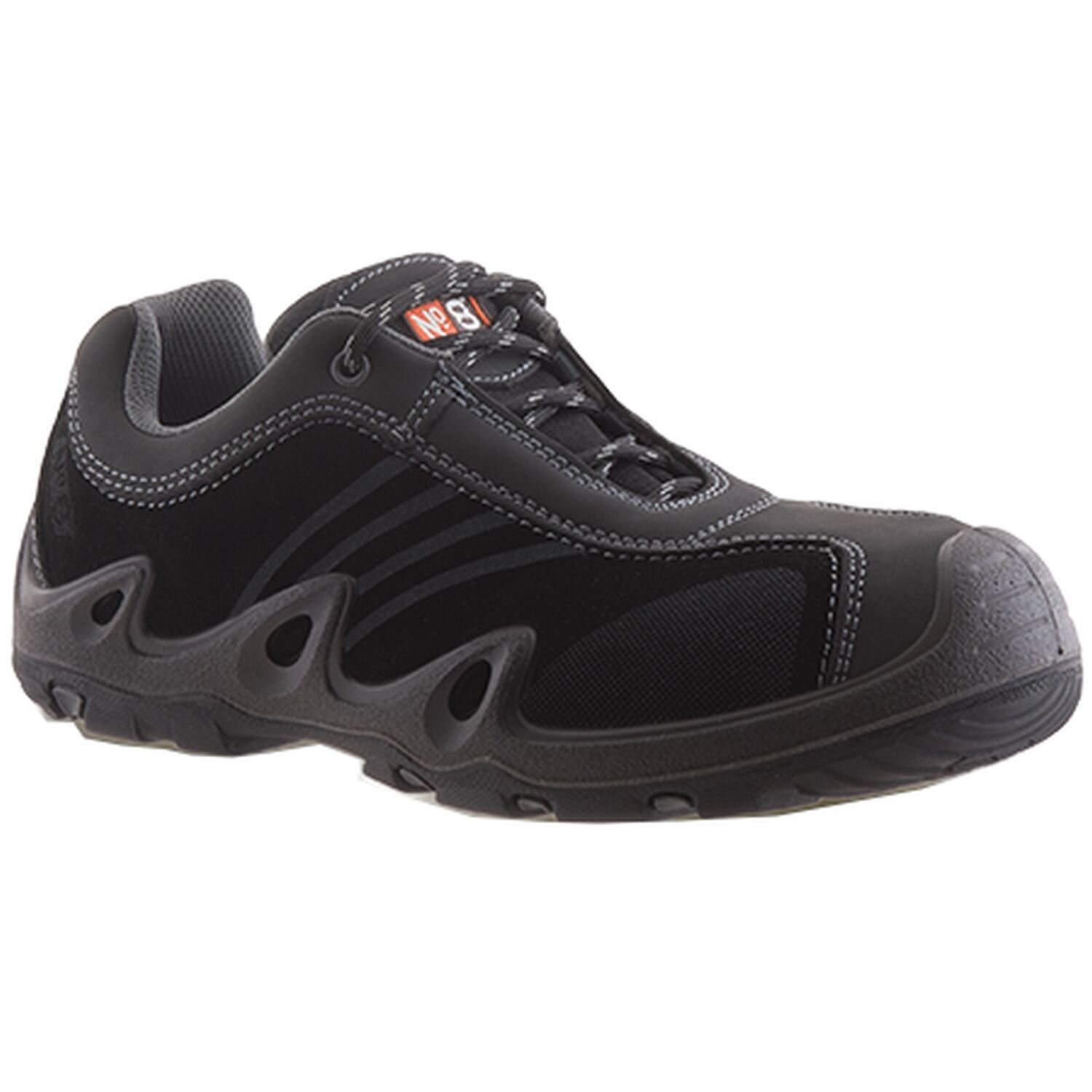No8 BlackTrack Lace Up Composite Toe Safety Shoe Black/Grey