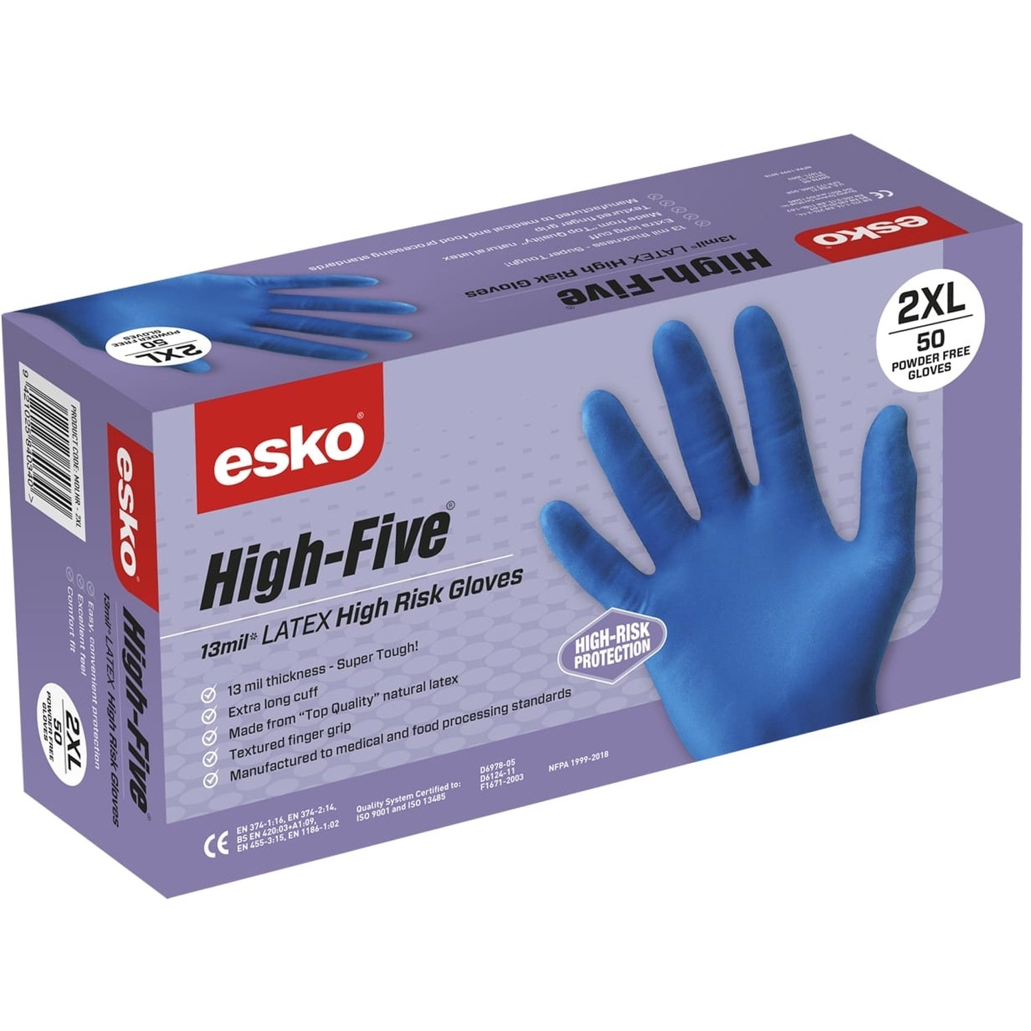 Blue High Risk Latex P/Free Gloves Box 50