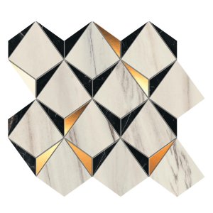 MarvelDream Bianco-Black Diamond Mosaic Bathroom Tiles