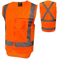 Mustang Wear Hi Vis TTMC-W17 X-Back Sleeveless Zip Safety Vest