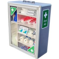 1-50 Industrial First Aid Kit Clear Front Wall Cabinet