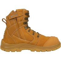 Mustang Wear 714Z Nitrile Sole 300&deg;C Lace Up Zip EH Anti-Pen Safety Boot with Scuff Cap