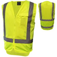Mustang Wear Hi Vis Day/Night H-Pattern Sleeveless Zip Safety Vest