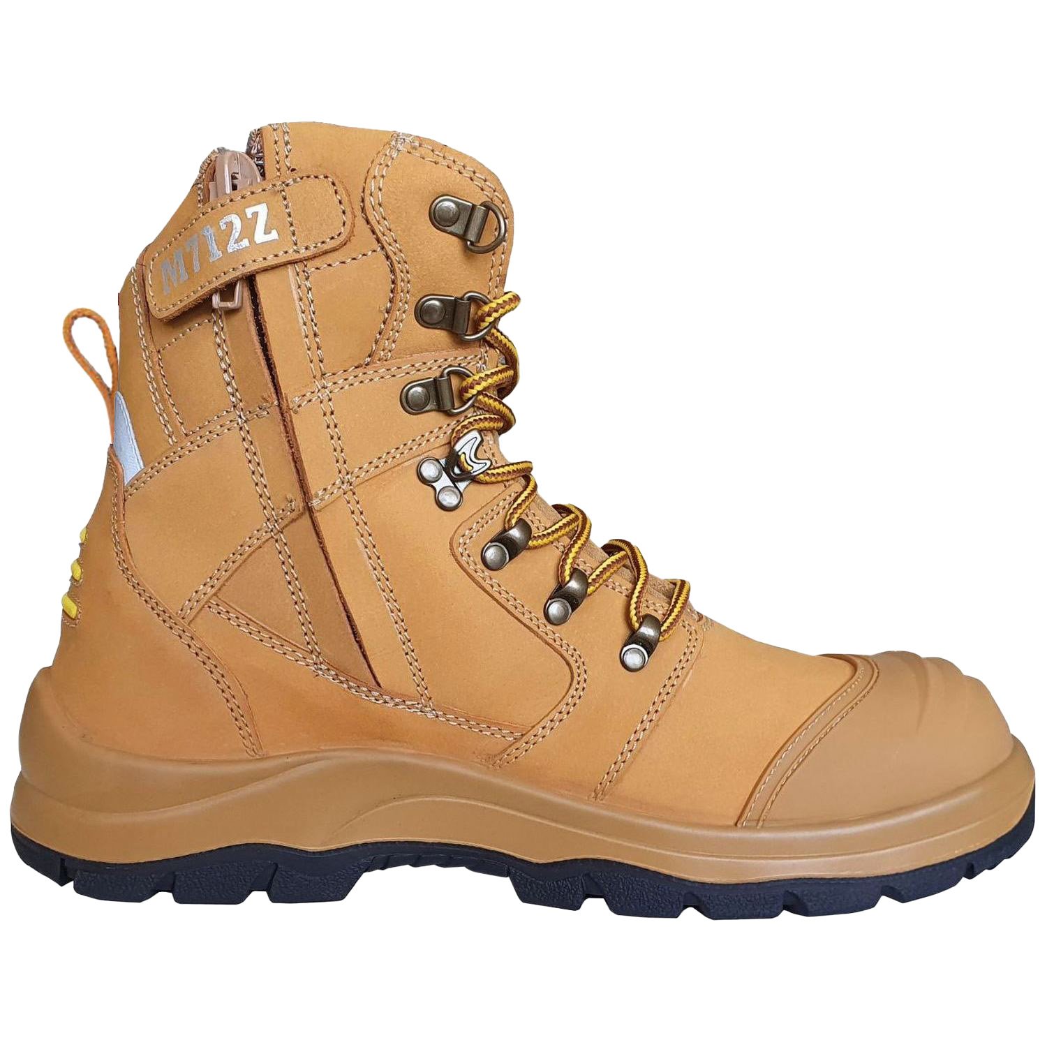 Mustang Wear 712Z Nitrile Sole 300°C Lace Up Zip Safety Boot with Scuff Cap