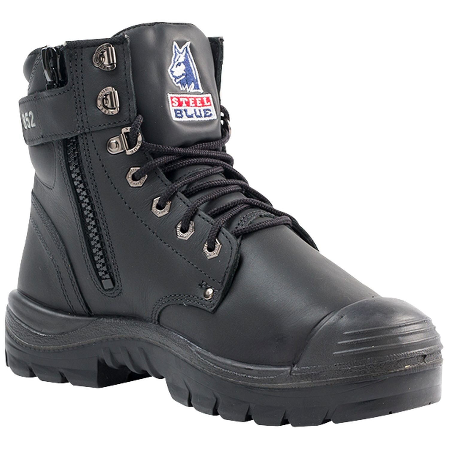 Steel Blue Argyle Lace Up/Zip Anti-Penetration Nitrile 300°C Safety Boot with Bump Cap Black