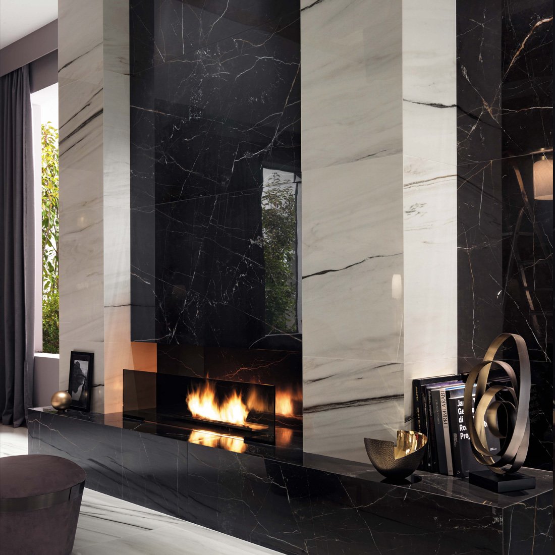 MarvelDream Atlantis Black Living Room Tiles