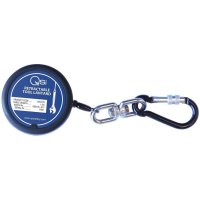 QSI Retractable Tool Lanyard 1.5m with Stop Function and Black Carabiner