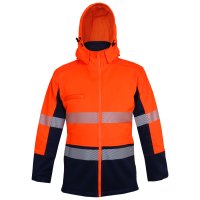 Mustang Wear Hi Vis Day/Night Full Zip Pique Fleece Jacket with Removable Hood