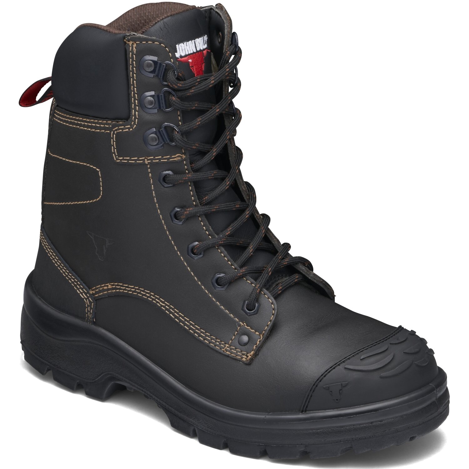 John Bull Kokoda Lace Up Nitrile Sole Anti-Penetration Hi Leg Safety Boot With Toe Guard Claret