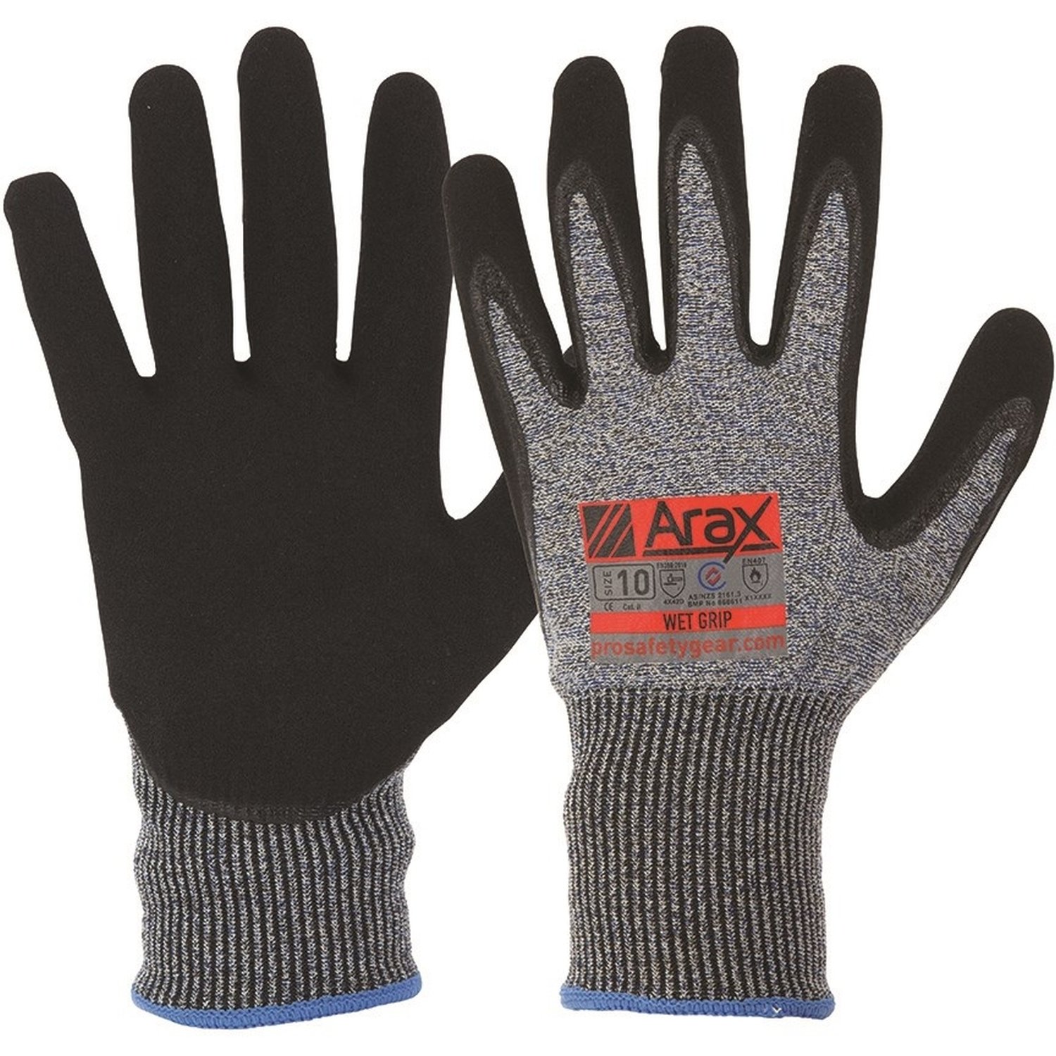 Arax Wet Grip Sandy Nitrile Cut 5 Glove Pkt 12 - Cleanline Tasman