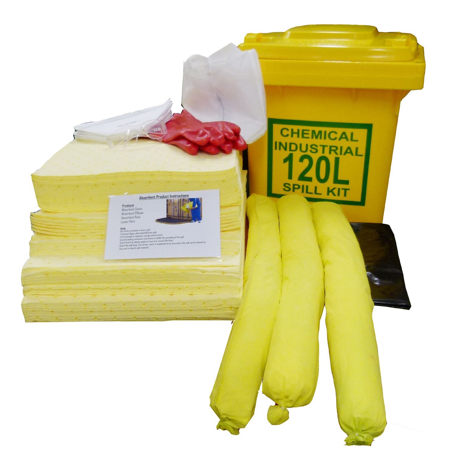 Chemical Spill Kit (Whelie Bin) 120 Ltr