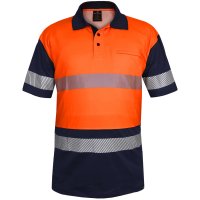 Mustang Wear Hi Vis Day/Night Cotton Back Segment Tape Short Sleeve Polo
