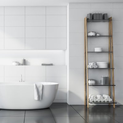 A ceramic tile, white in color to suit Bathroom, Kitchen/Laundry