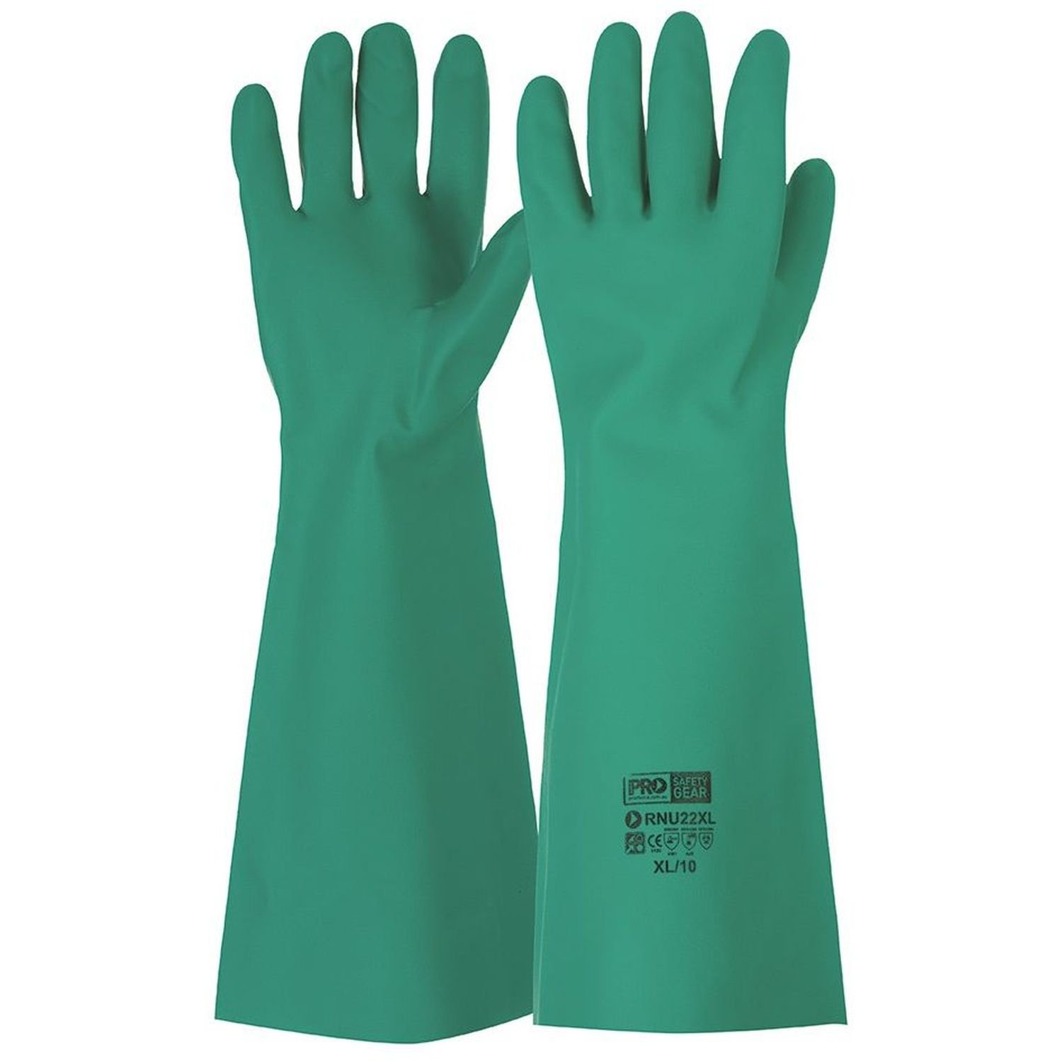 Nitrile Chemical Gauntlet Glove Green 45cm