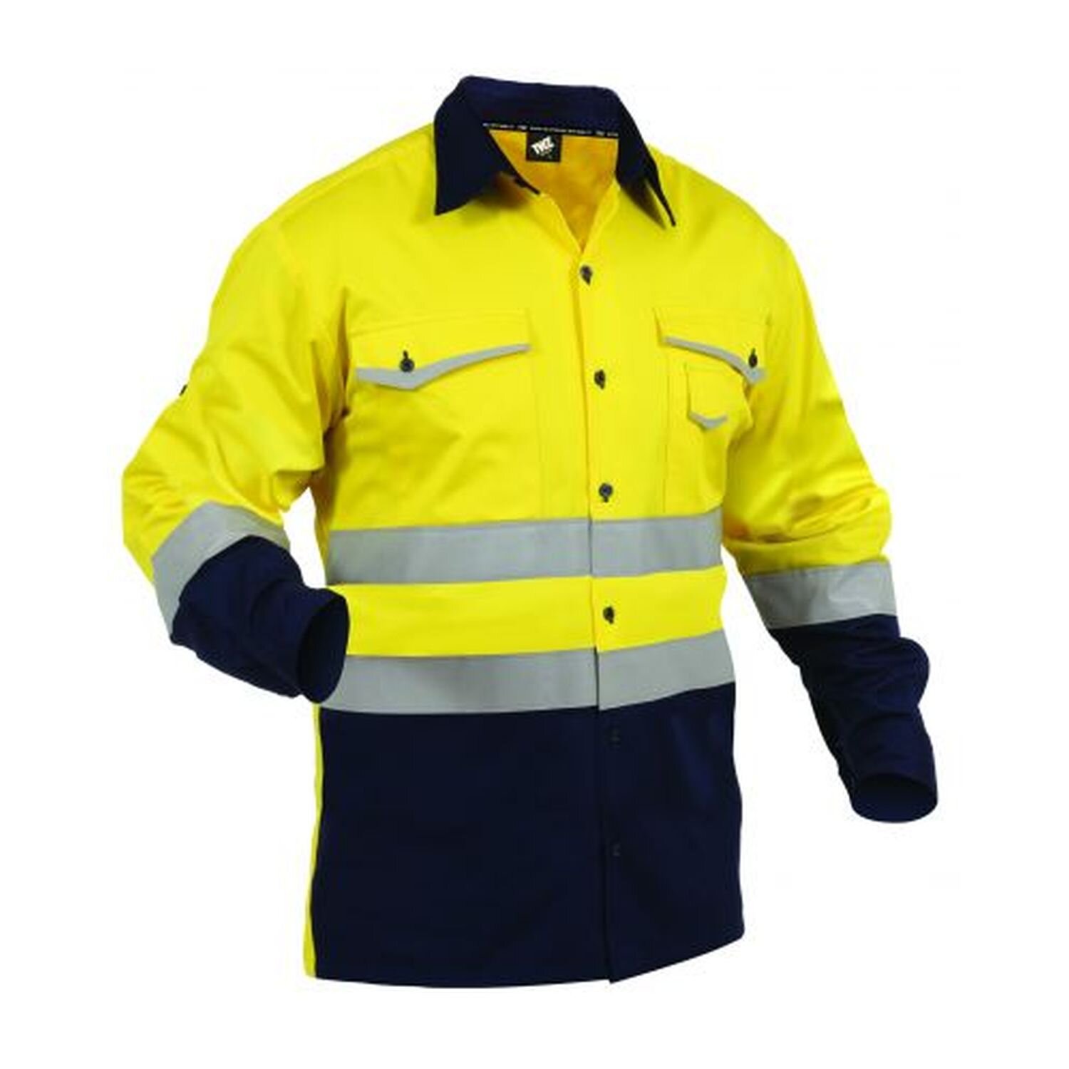 TWZ Hi Vis Day/Night Lightweight Long Sleeve Vented Cotton Shirt 150gsm