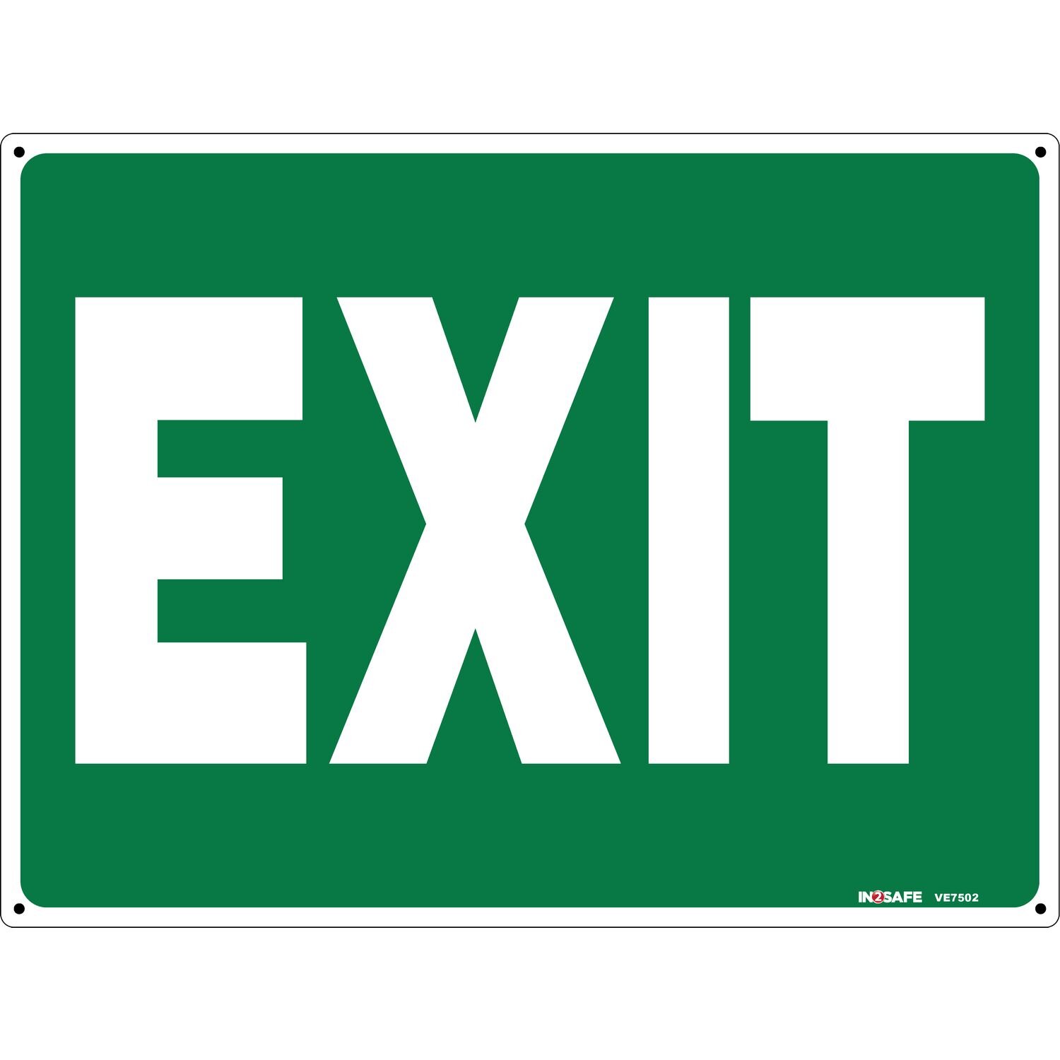 EXIT Sign Green With White Text