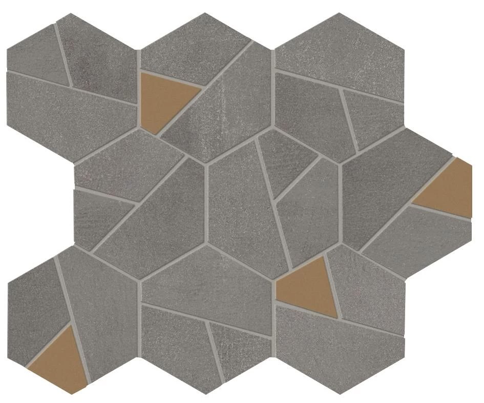 BOOST Hexagon Smoke & Yellow - Bathroom Tiles