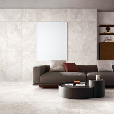 A living scene, beautifully tiled with stunning Dreamy Cream tiles