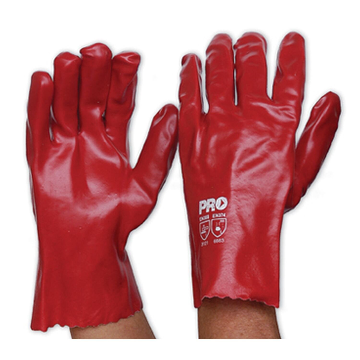 PVC Single Dip Glove Red 27cm