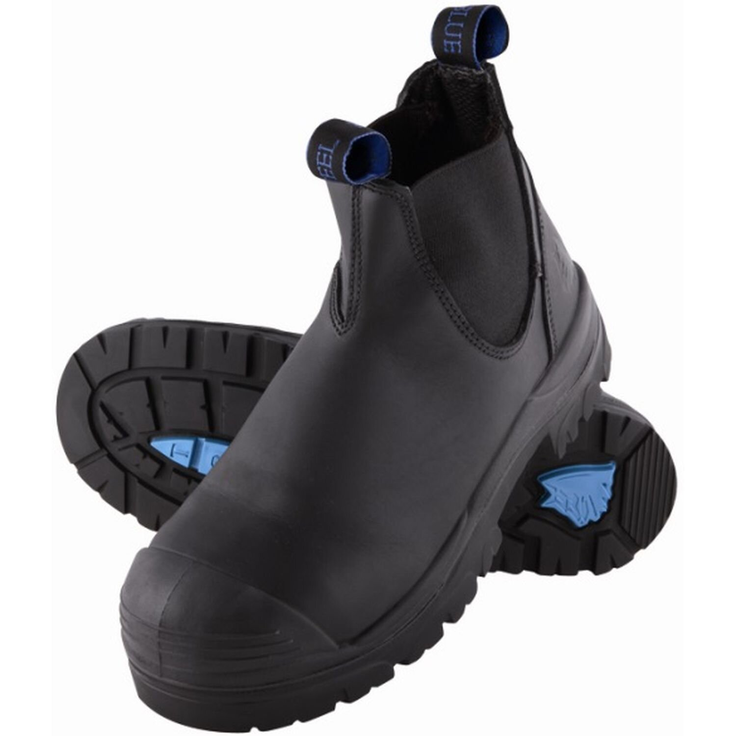 Steel Blue Hobart Slip On Safety Boot With Bump Cap Black