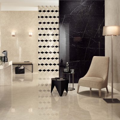 A marble tile, Black in color to suit Bathroom, Living, Kitchen/Laundry, Splashbacks