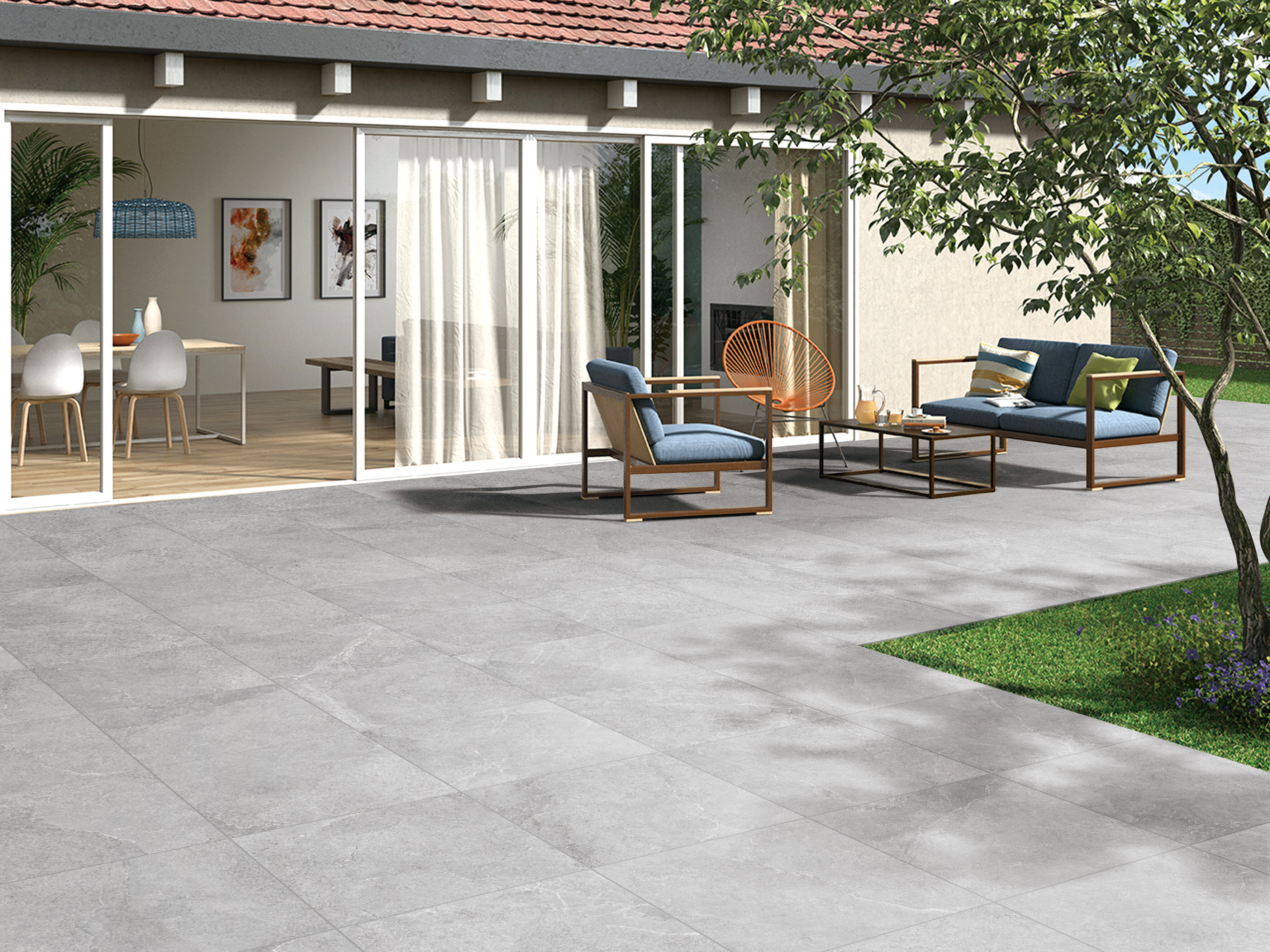 Outdoor Tiles Enzo Cinder Hexagon Mosaic