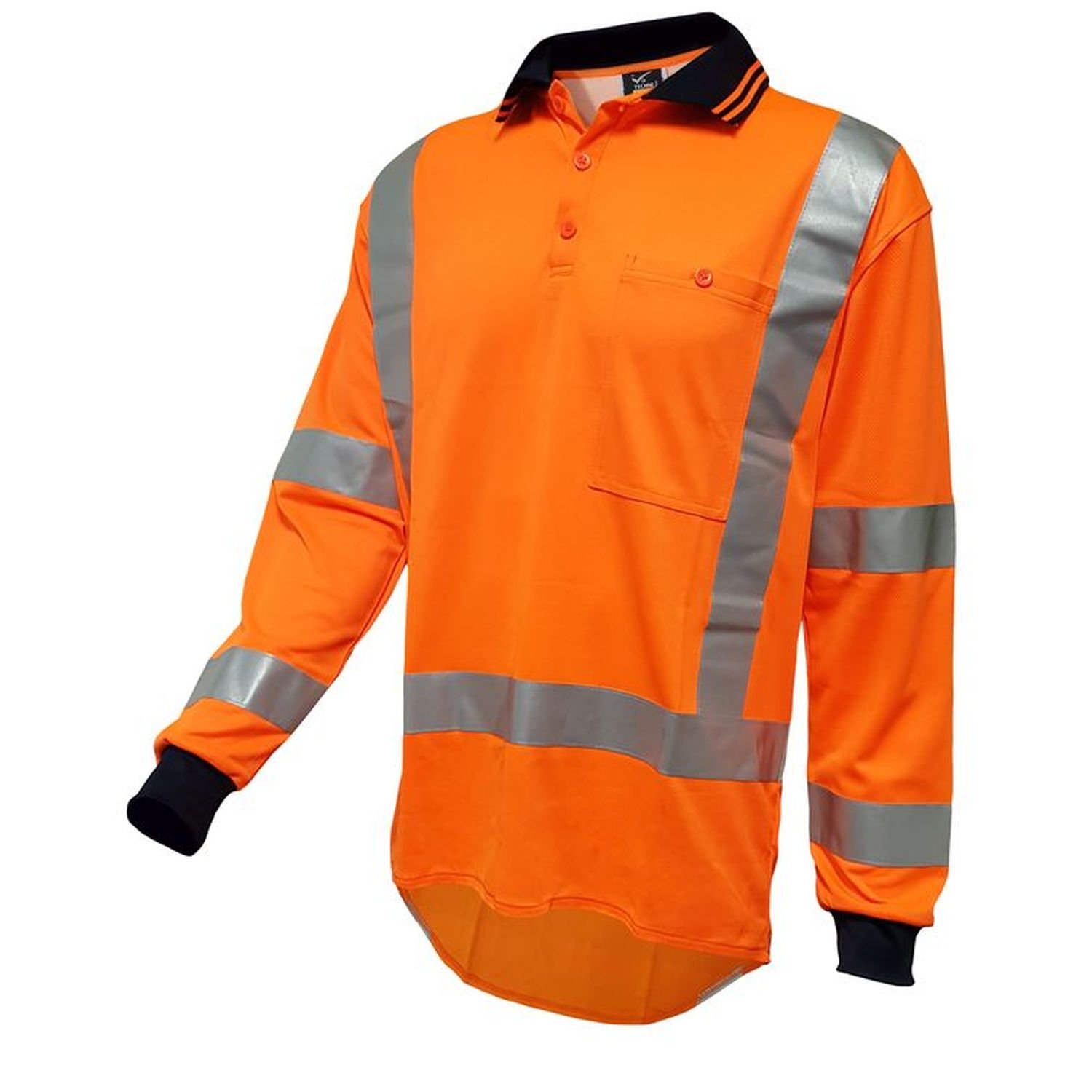 Mustang Wear Hi Vis TTMC-W23 Polyester Long Sleeve Polo