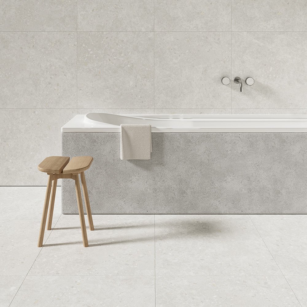 A stone tile, white in color to suit Bathroom, Kitchen/Laundry, Living, Splashbacks, Outdoor