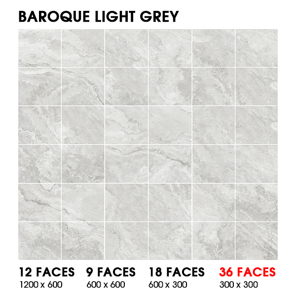 Bathroom Tiles Baroque Light Grey Range