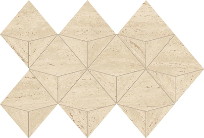 MarvelTravertine Sand Mosaico Origami 28x41.2