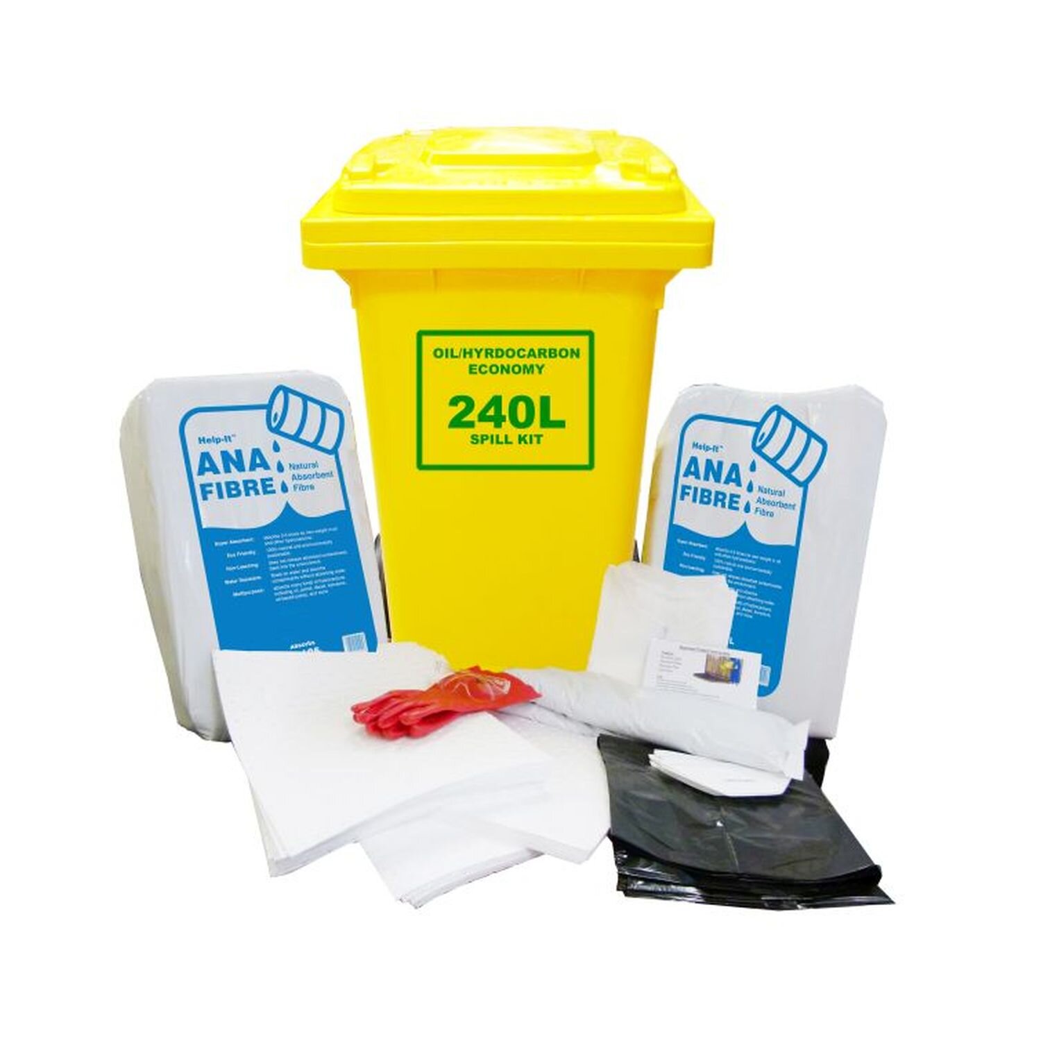 Oil Spill Kit Eco (Wheelie Bin) 240 Ltr