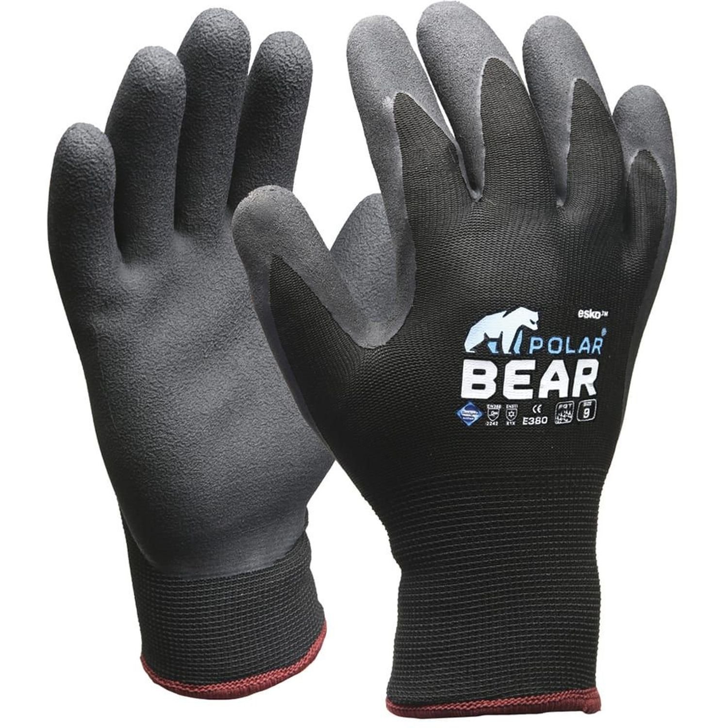 Polar Bear Thermo Winter Gloves Grey/Black