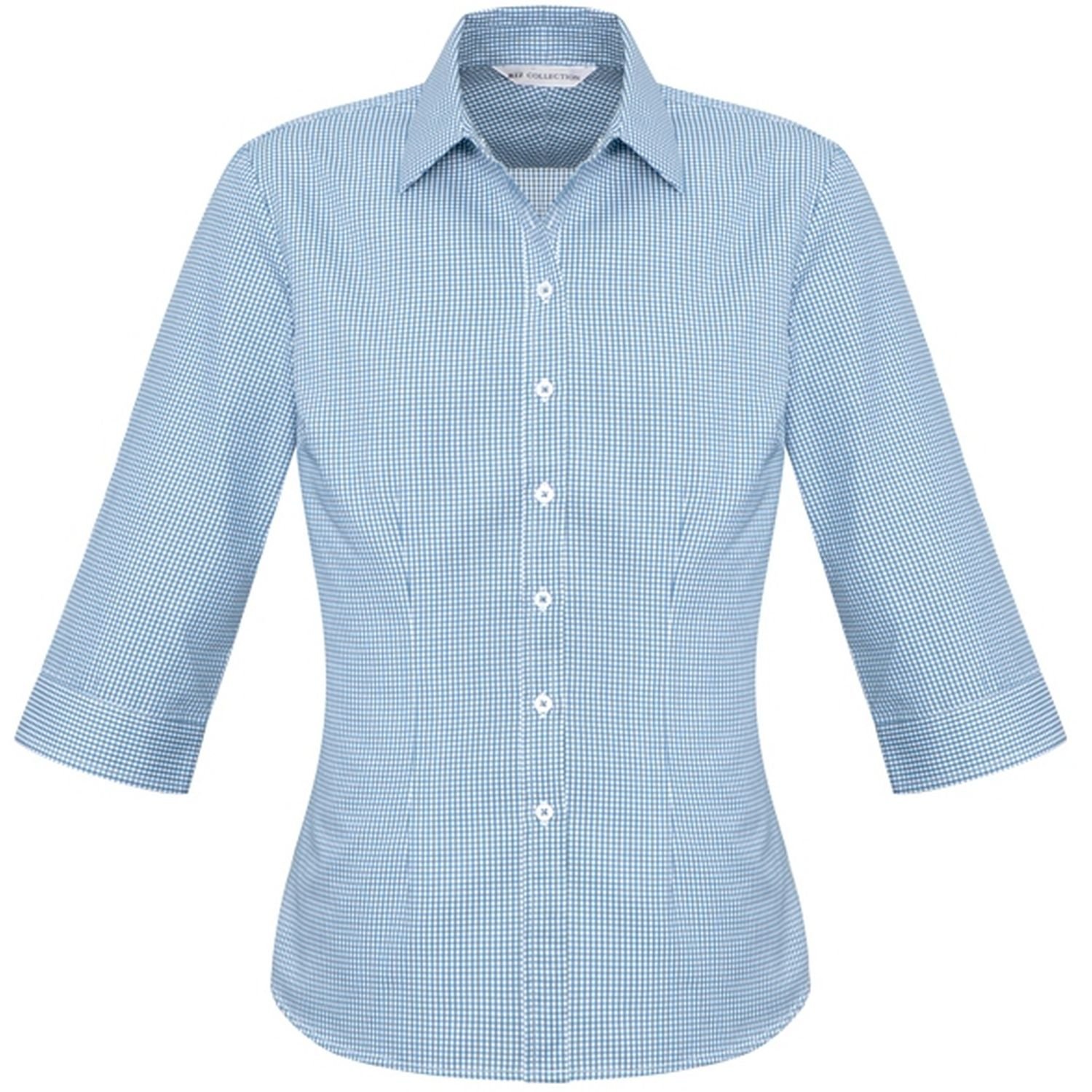 Ladies Ellison Cotton Rich 3/4 Sleeve Check Shirt