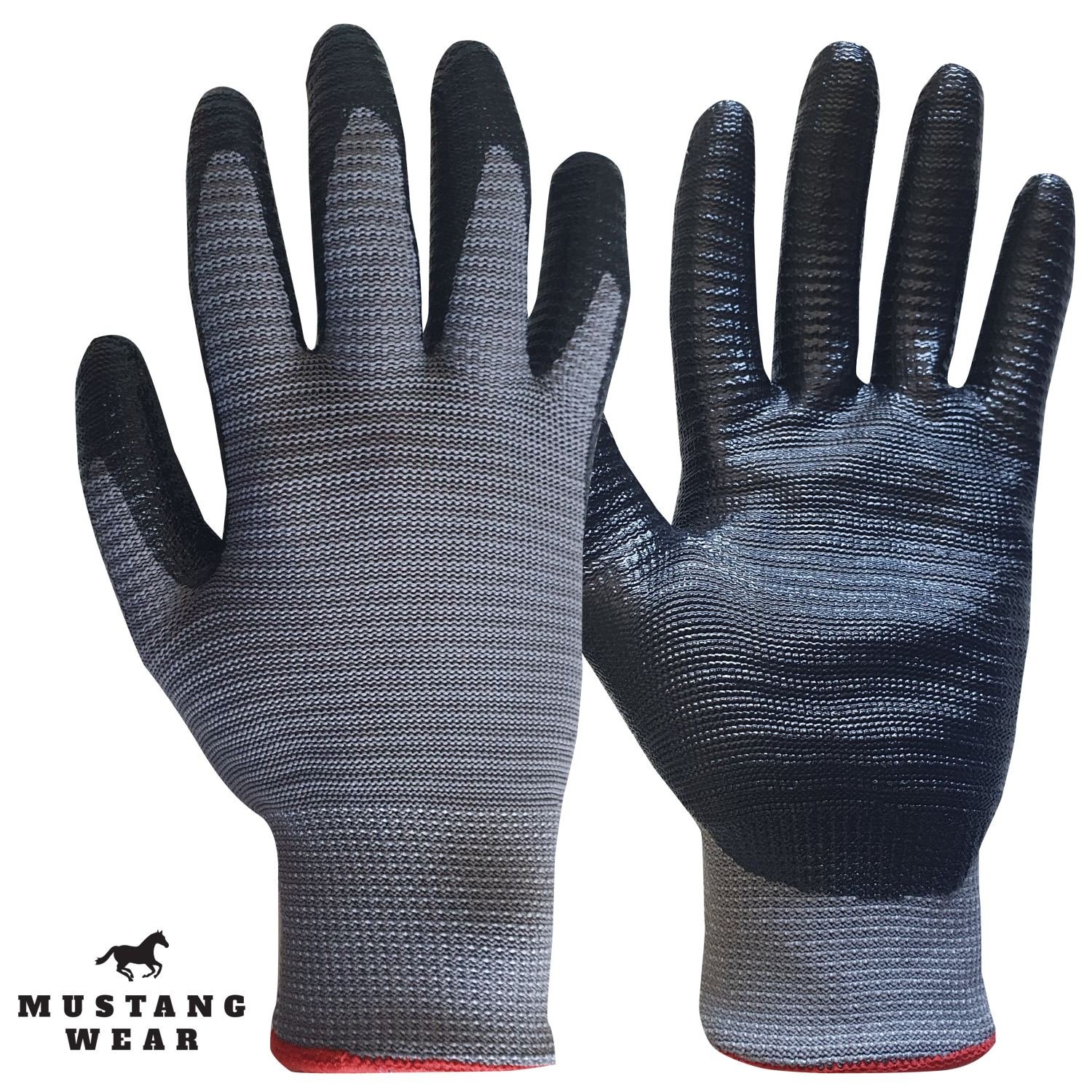 Mustang Wear SuperGrip Corrugated Nitrile Palm Glove (Pkt 12)