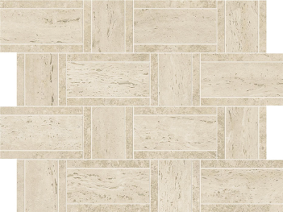 MarvelTravertine Pearl Mosaico Basketweave 35x46.8