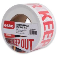Barrier Tape Danger Keep Out White/Red 75mm x 100m
