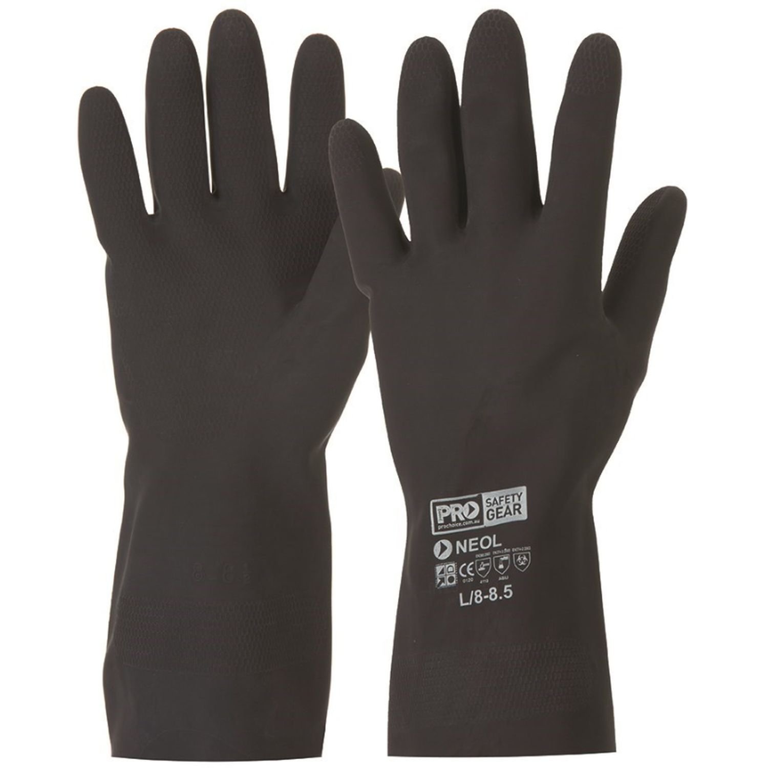 Neoprene Flock Lined Chemical Glove Black 33cm Pkt 12