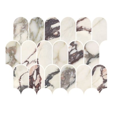 Kaolin Calacatta Viola Mosaic-Roman 32.5x30 SilkTec®