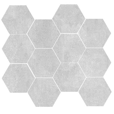 Bloom Ash Grey Hexagon Mosaic Bathroom Tiles