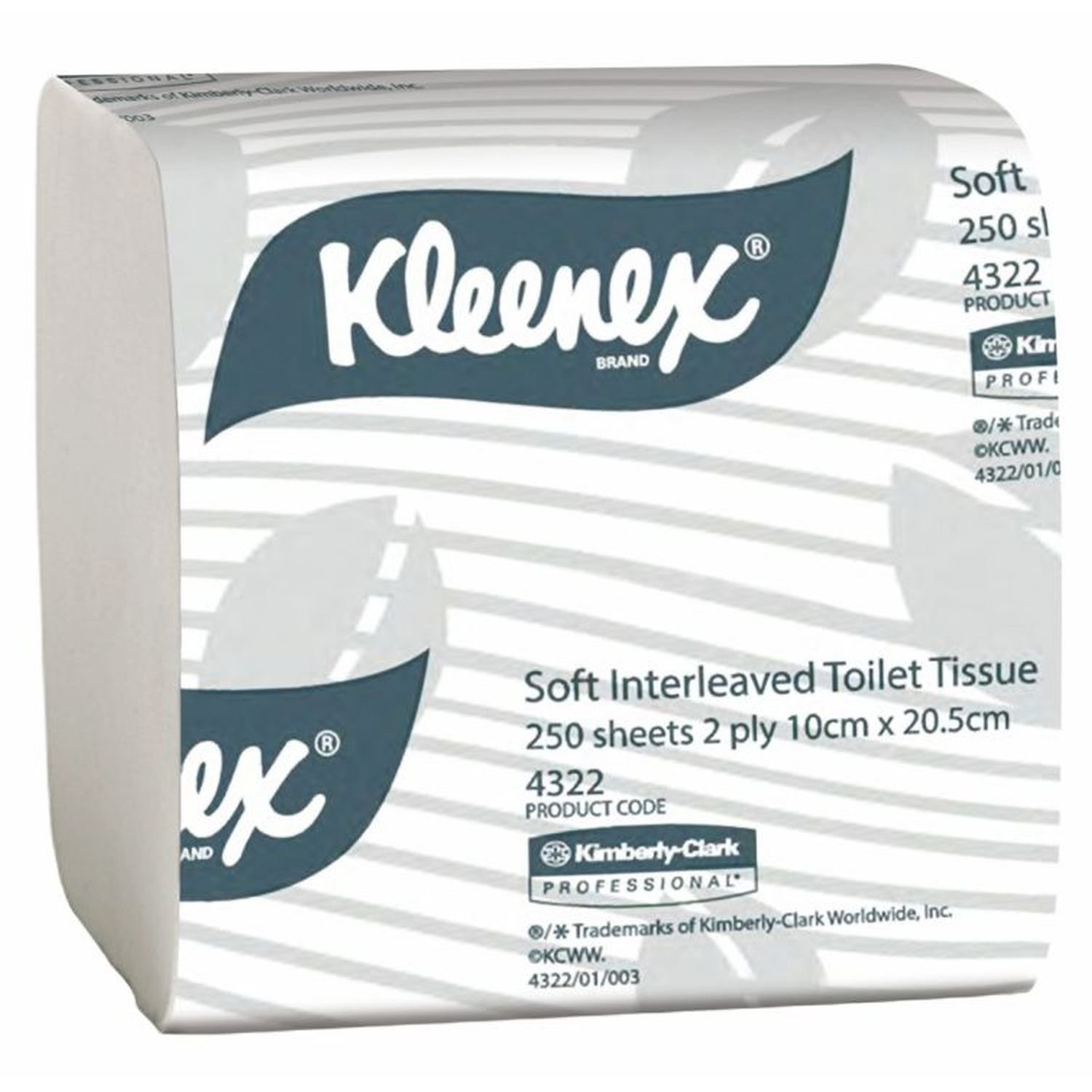 4322 Toilet Tissue Interleaved 2 Ply 250 Sheet x 36 Pkt