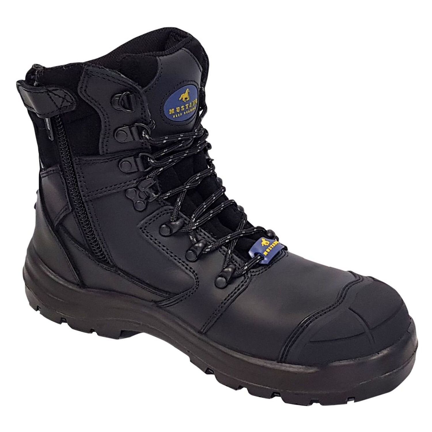 Mustang 7110Z Nitrile Sole 300°C Lace Up Zip Safety Boot with Scuff Cap